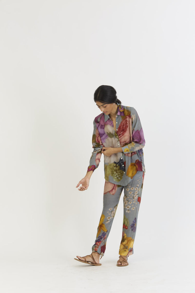 INDIGO ROSE CO-ORD by Yam in blue color for women in Singapore