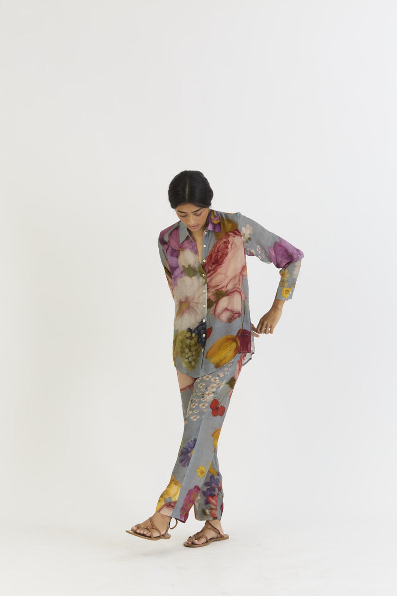INDIGO ROSE CO-ORD by Yam in blue color for women in Singapore