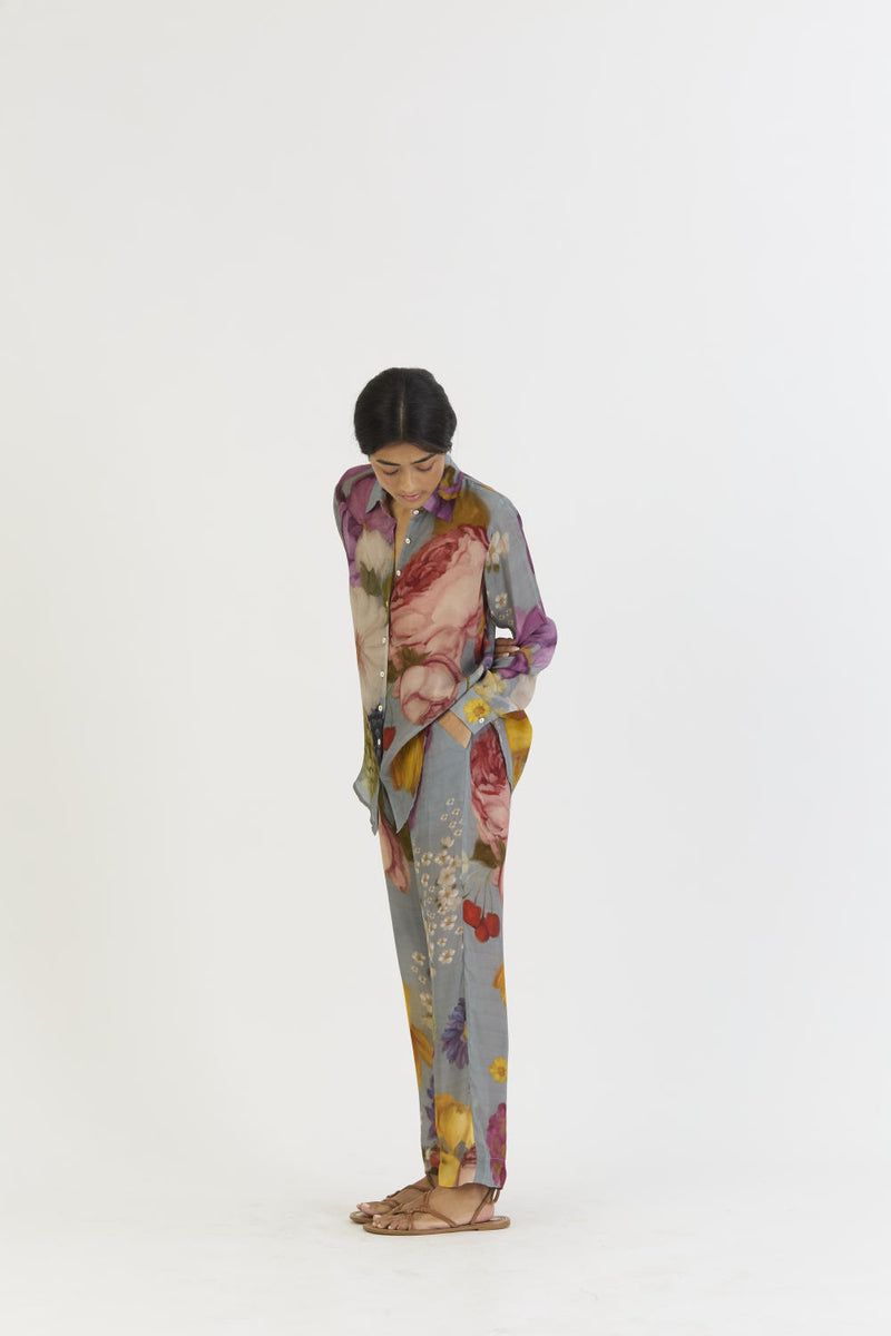 INDIGO ROSE CO-ORD by Yam in blue color for women in Singapore
