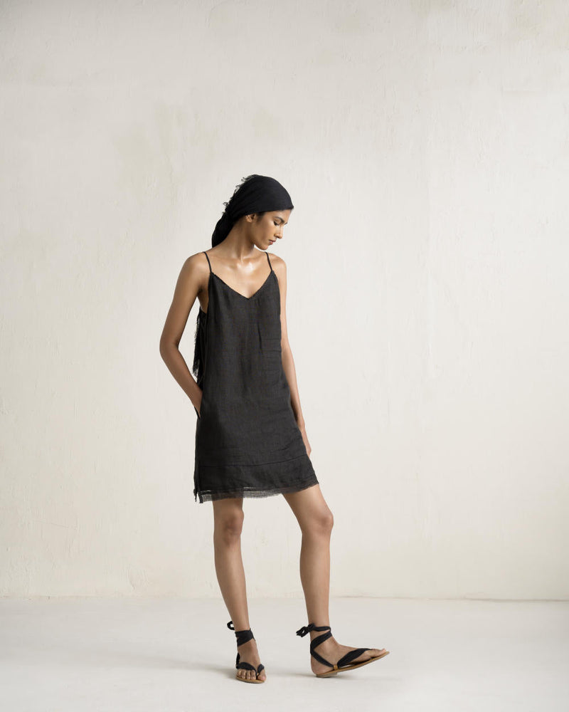 UMA SLIP DRESS linen Buy UMA SLIP DRESS from C&W | Dresses for Women by Ituvana in black color for women in Singapore