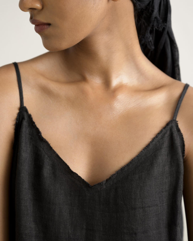 UMA SLIP DRESS linen Buy UMA SLIP DRESS from C&W | Dresses for Women by Ituvana in black color for women in Singapore