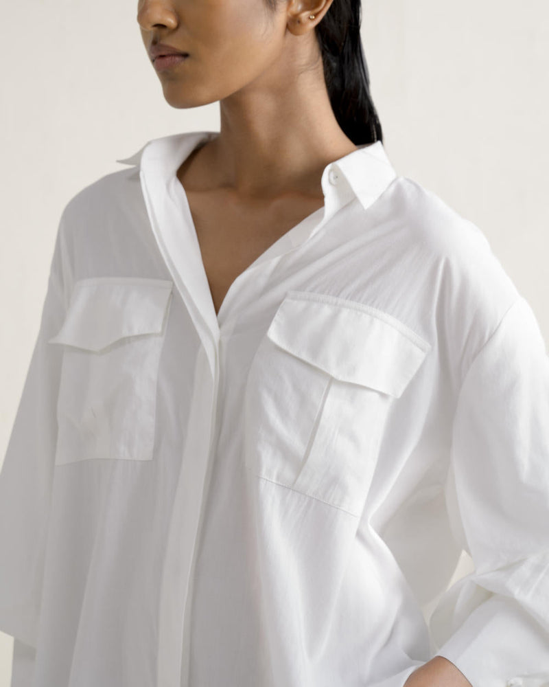 TENGA POPLIN SHIRT 100% cotton Buy TENGA POPLIN SHIRT from C&W | Tops And Shirts for Women by Ituvana in white color for women in Singapore