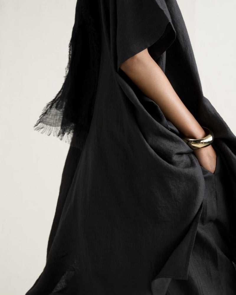 KOSHO KAFTAN SET linen Buy KOSHO KAFTAN SET from C&W | Light Kurta Sets for Women by Ituvana in black color for women in Singapore