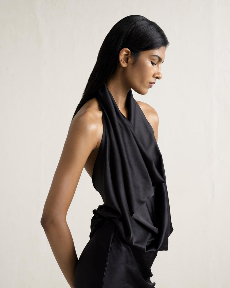 RONGU SKIRT SET silk Buy RONGU SKIRT SET from C&W | Co-Ord Sets for Women by Ituvana in black color for women in Singapore
