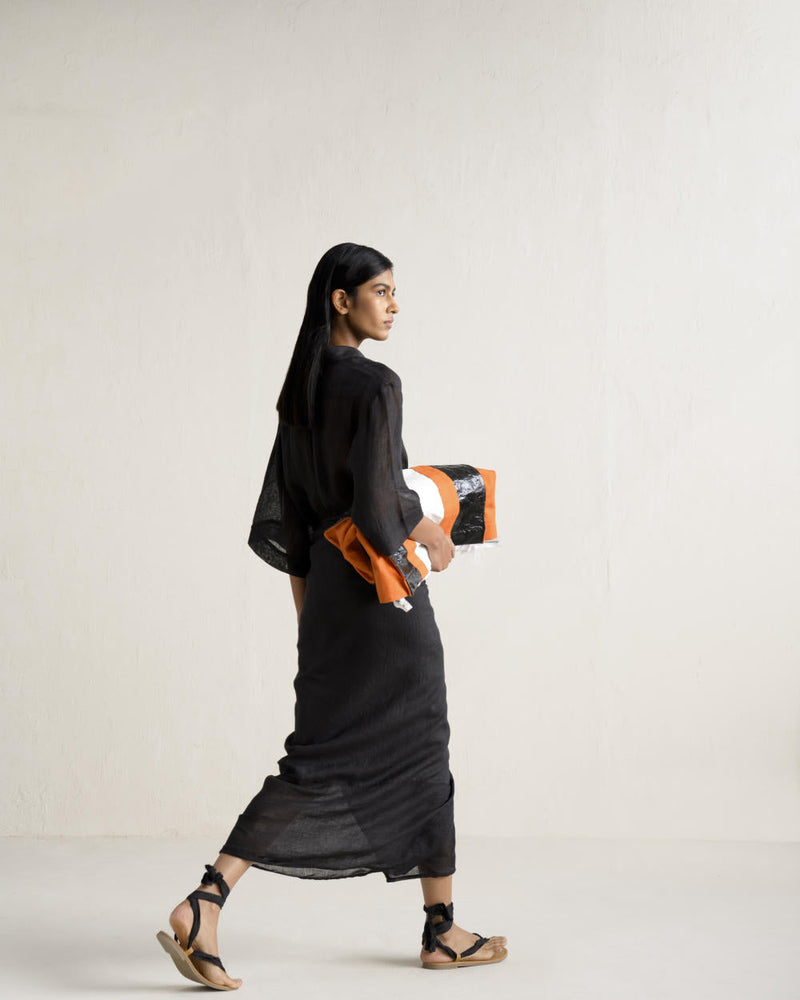 BINDU WRAP SET linen Buy BINDU WRAP SET from C&W | Co-Ord Sets for Women by Ituvana in black color for women in Singapore