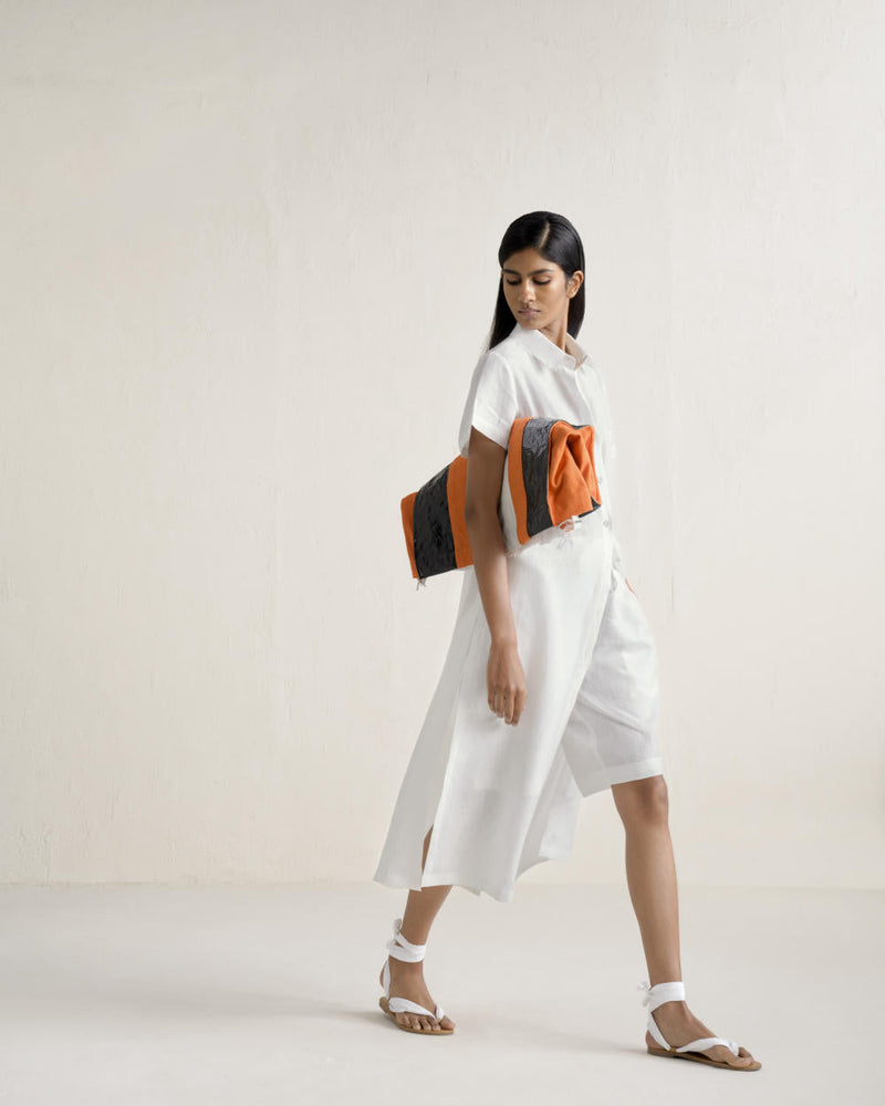 SHATSU LONG SHIRT SET linen Buy SHATSU LONG SHIRT SET from C&W | Co-Ord Sets for Women by Ituvana in white color for women in Singapore