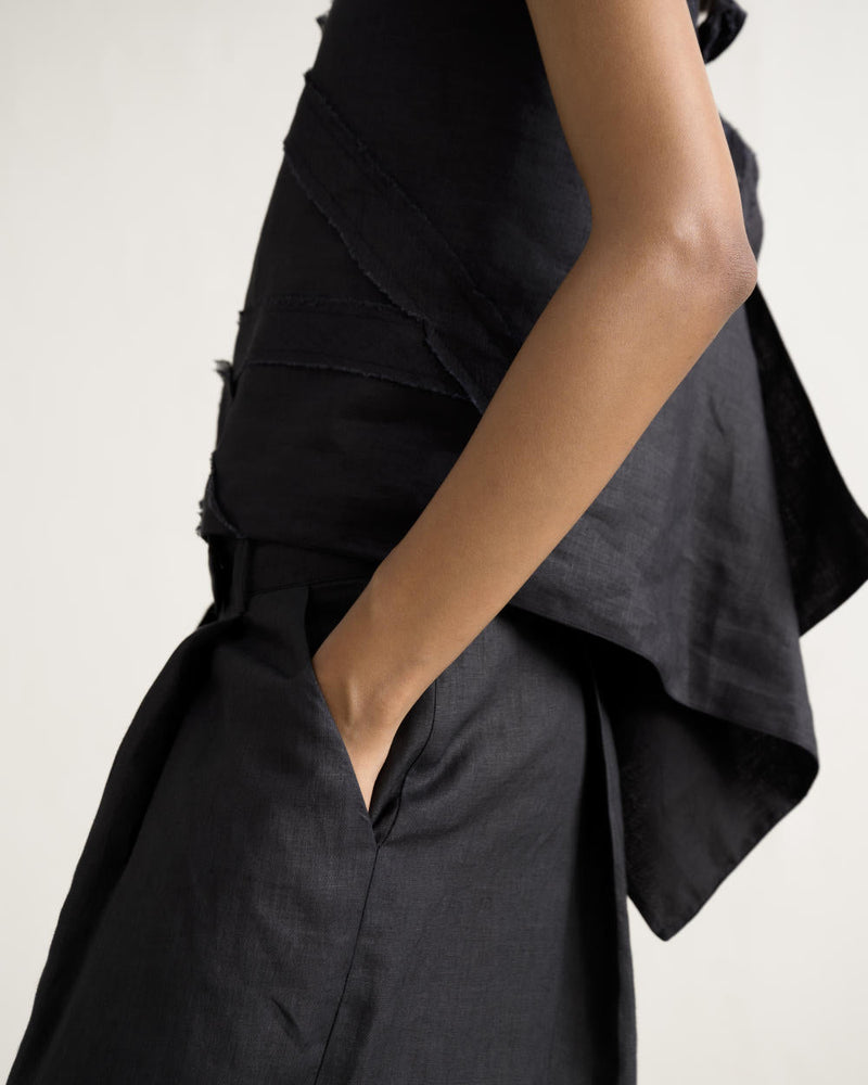 SAIDA TIE UP SET linen Buy SAIDA TIE UP SET from C&W | Co-Ord Sets for Women by Ituvana in black color for women in Singapore