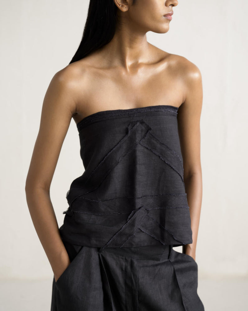 SAIDA TIE UP SET linen Buy SAIDA TIE UP SET from C&W | Co-Ord Sets for Women by Ituvana in black color for women in Singapore