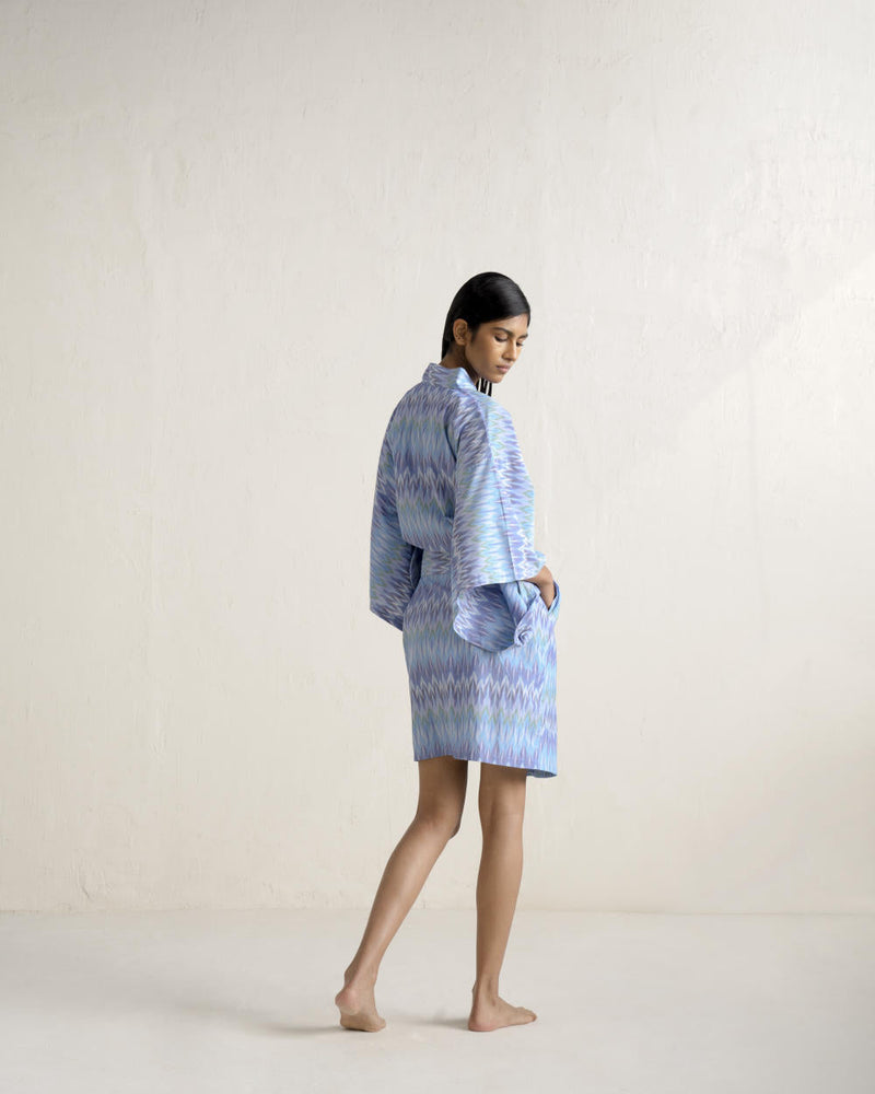 KIMO UNISEX DRESSING ROBE-BLUE 100% cotton Buy KIMO UNISEX DRESSING ROBE from C&W | Tunics And Kaftan for Women by Ituvana for women in Singapore