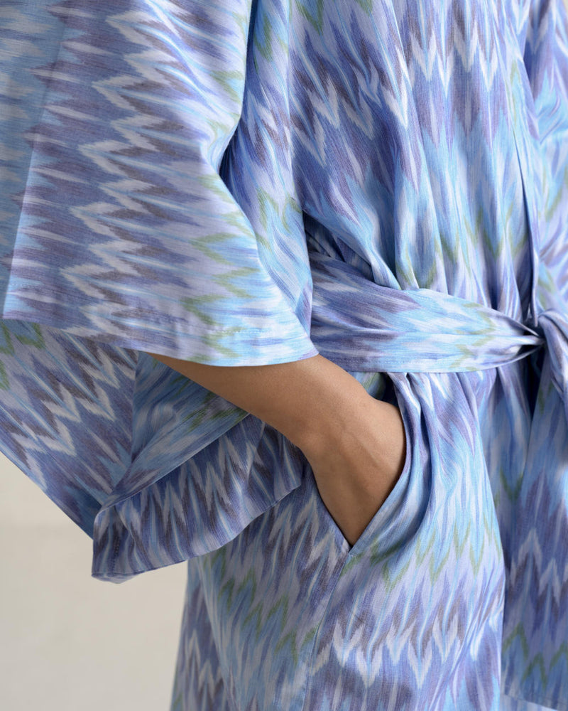 KIMO UNISEX DRESSING ROBE-BLUE 100% cotton Buy KIMO UNISEX DRESSING ROBE from C&W | Tunics And Kaftan for Women by Ituvana for women in Singapore
