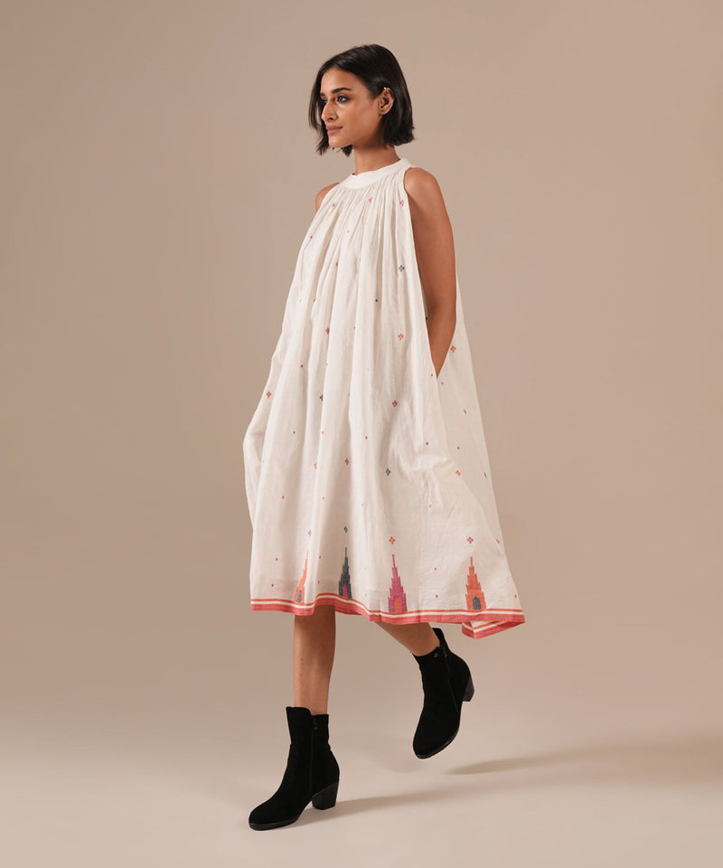 IVORY LYRA DRESS 100% cotton Buy IVORY LYRA DRESS from C&W | Dresses for Women by Indigo Dreams in white color for women in Singapore