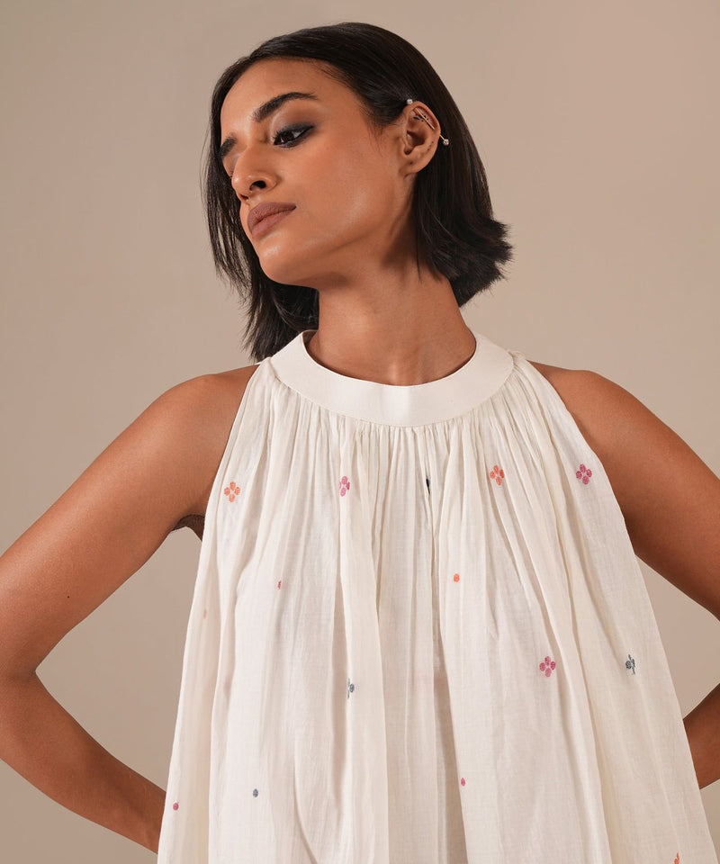 IVORY LYRA DRESS 100% cotton Buy IVORY LYRA DRESS from C&W | Dresses for Women by Indigo Dreams in white color for women in Singapore