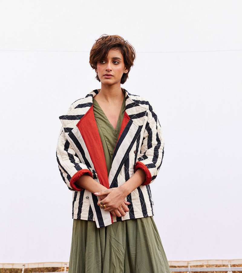 Jade jacket cotton by Khara Kapas in black for women in Singapore