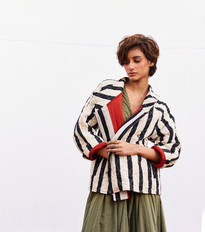 Jade jacket cotton by Khara Kapas in black for women in Singapore