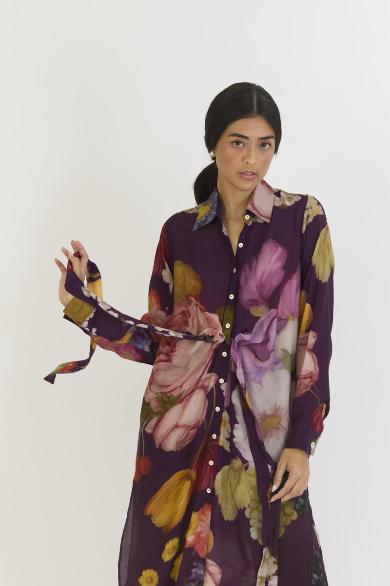 JAMUN WRAP SET by Yam in purple color for women in Singapore