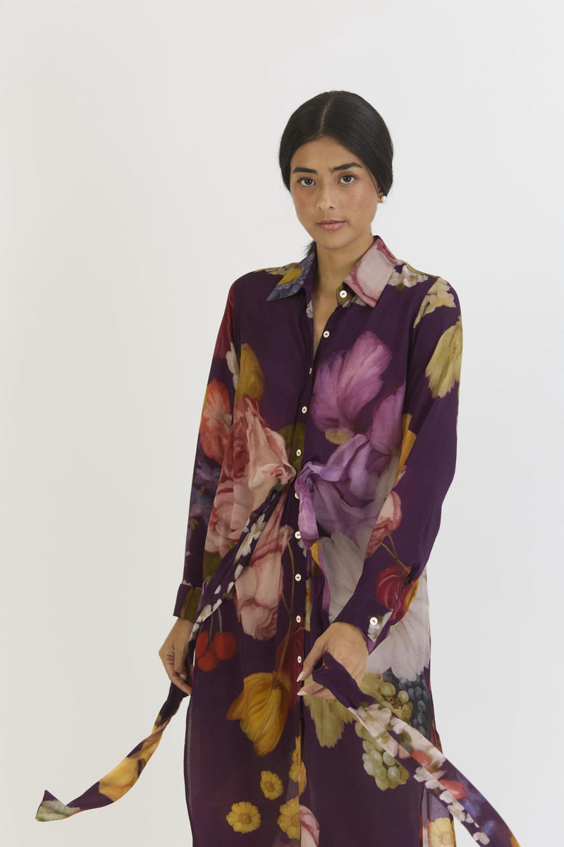 JAMUN WRAP SET by Yam in purple color for women in Singapore