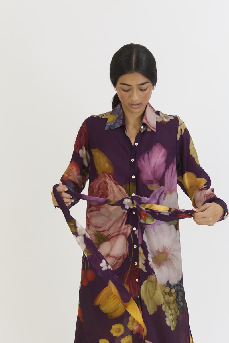 JAMUN WRAP SET by Yam in purple color for women in Singapore