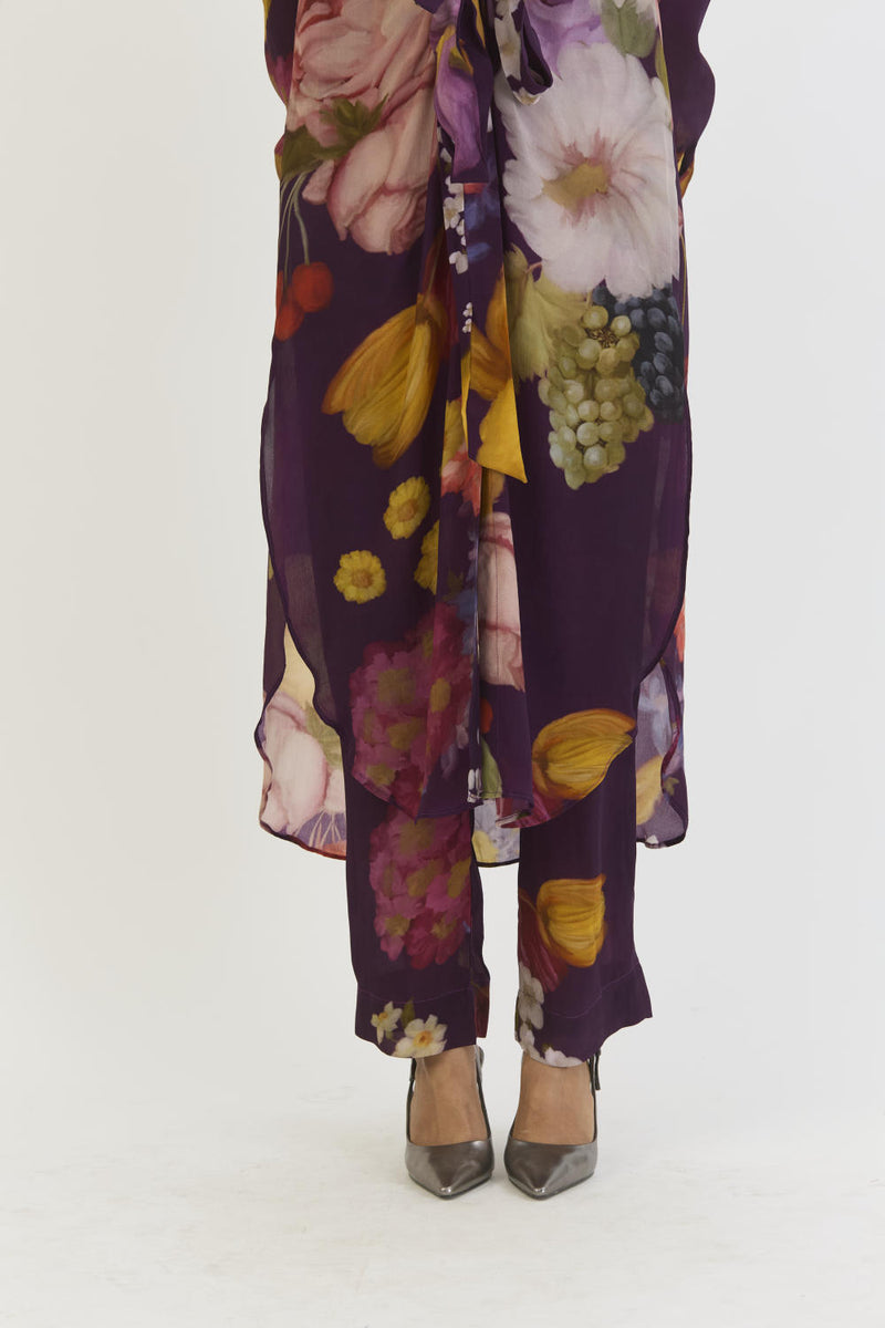 JAMUN WRAP SET by Yam in purple color for women in Singapore