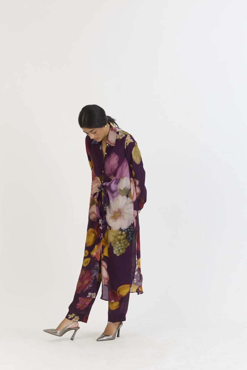 JAMUN WRAP SET by Yam in purple color for women in Singapore
