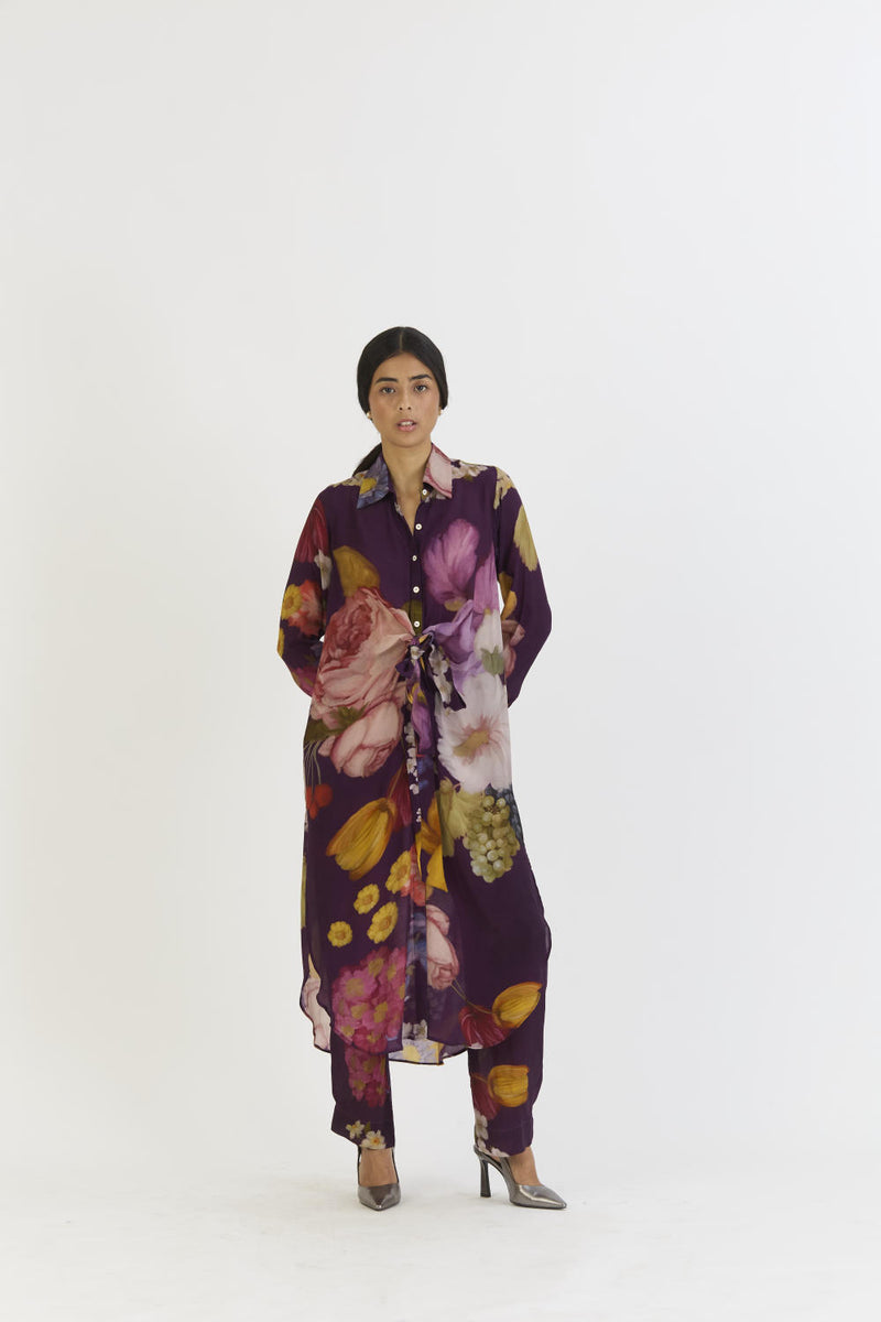 JAMUN WRAP SET by Yam in purple color for women in Singapore
