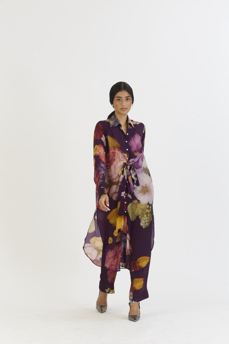 JAMUN WRAP SET by Yam in purple color for women in Singapore