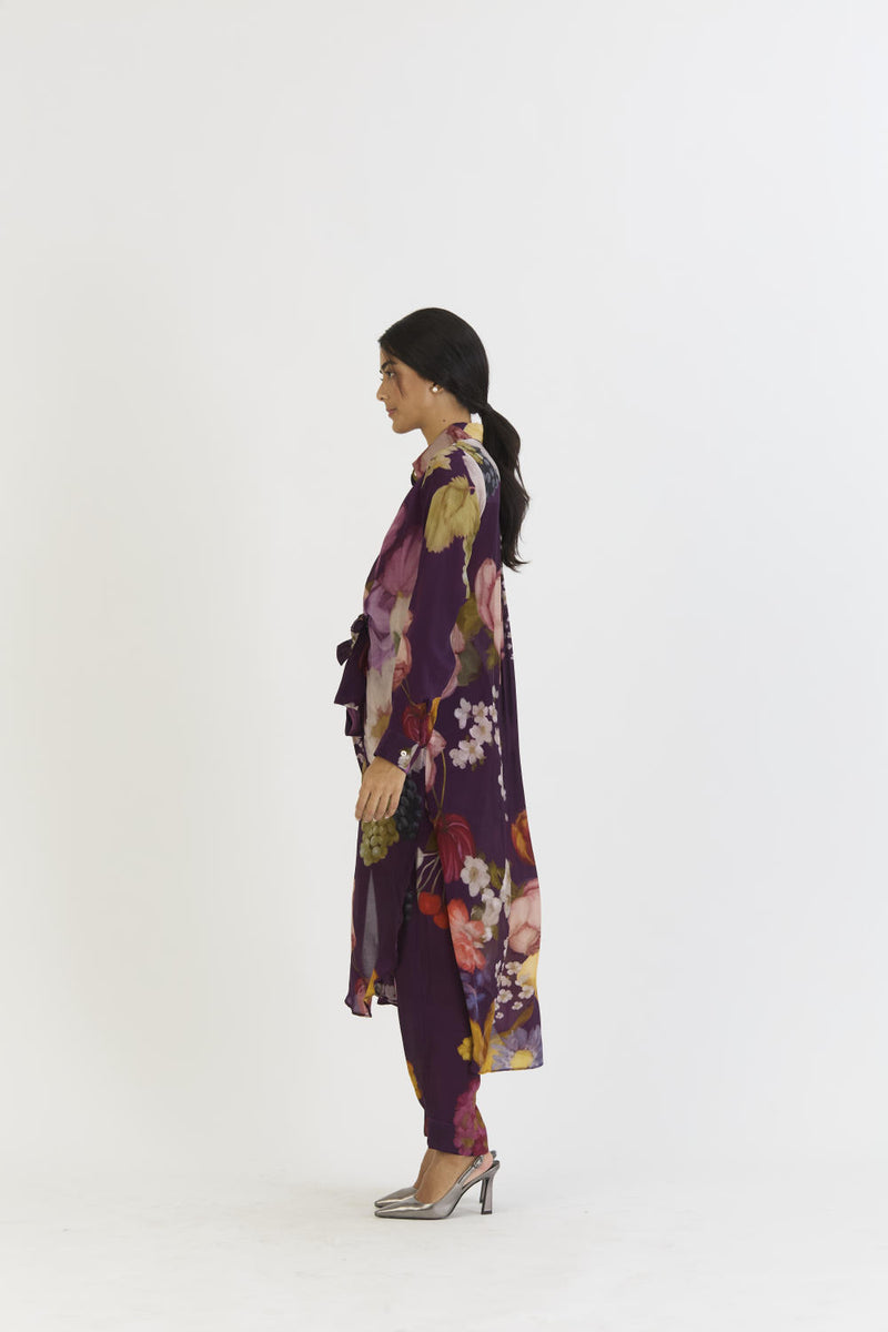 JAMUN WRAP SET by Yam in purple color for women in Singapore