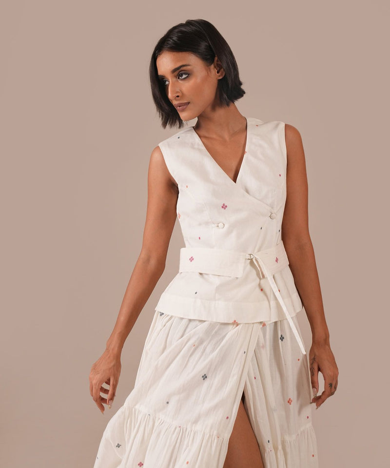 JASMINE DEW SET 100% cotton Buy JASMINE DEW SET from C&W | Co-Ord Sets for Women by Indigo Dreams in white color for women in Singapore
