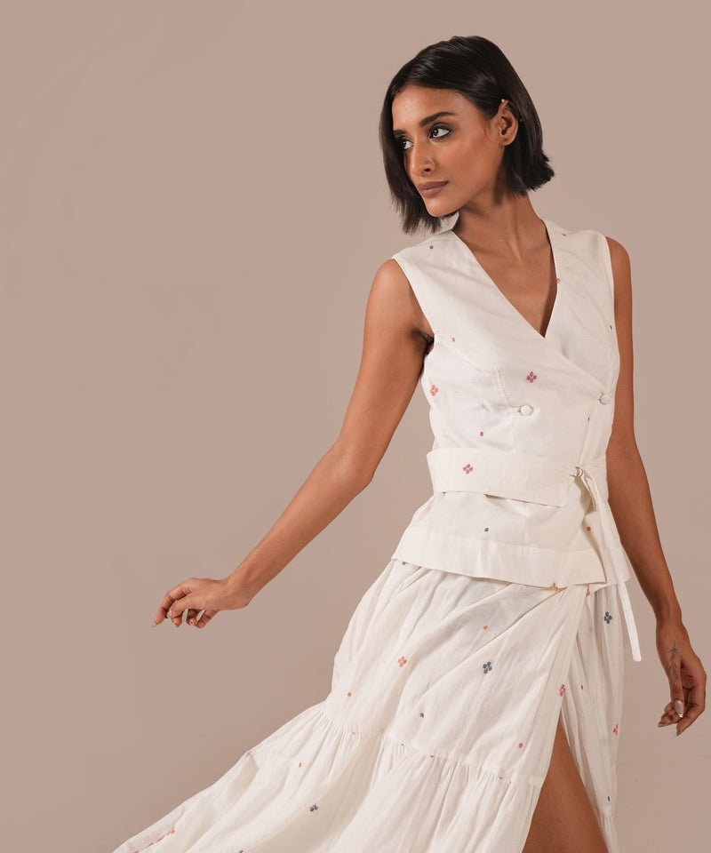 JASMINE DEW SET 100% cotton Buy JASMINE DEW SET from C&W | Co-Ord Sets for Women by Indigo Dreams in white color for women in Singapore
