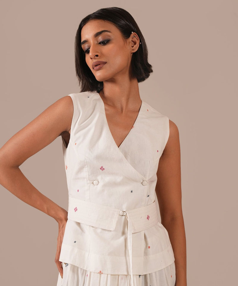 JASMINE DEW SET 100% cotton Buy JASMINE DEW SET from C&W | Co-Ord Sets for Women by Indigo Dreams in white color for women in Singapore