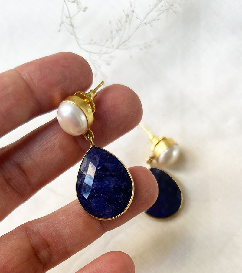 LAPIS EARRING by Khara Kapas Jewellery for women in Singapore