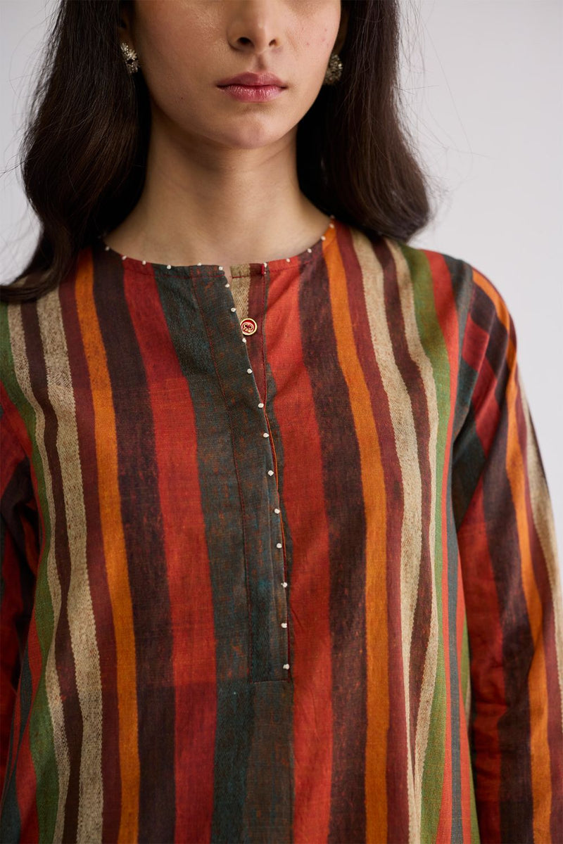 JILIAN LONG KURTA SET cotton cambric kurta/kurta set by YAM in multicolor for women in Singapore