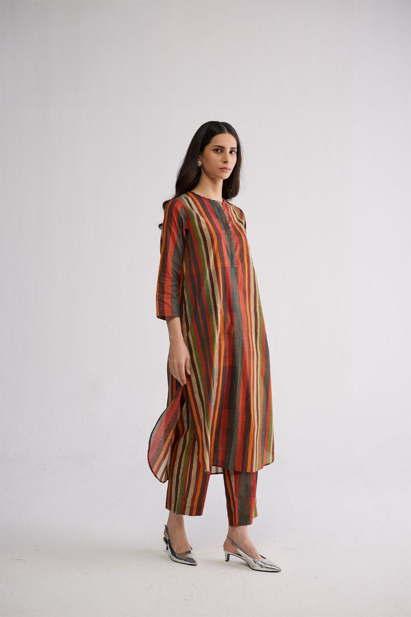 JILIAN LONG KURTA SET cotton cambric kurta/kurta set by YAM in multicolor for women in Singapore