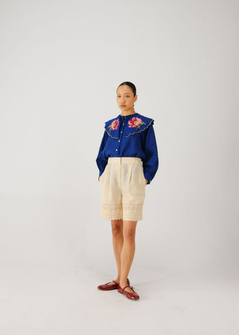 Julia set-Blue rose emb. linen by CORD for women in Singapore