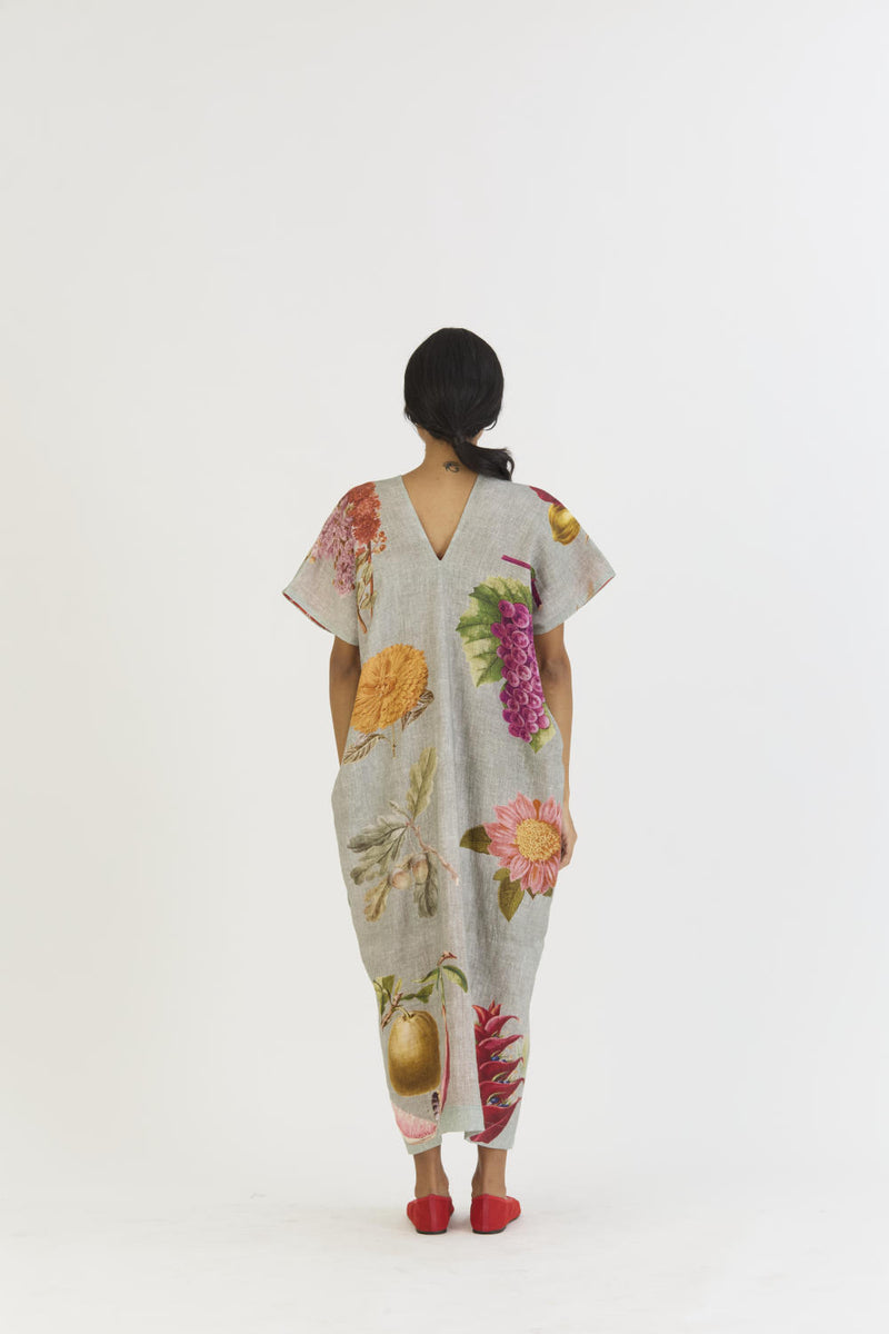 JUNIPER LINEN KAFTAN DRESS linen by Yam in blue color for women in Singapore
