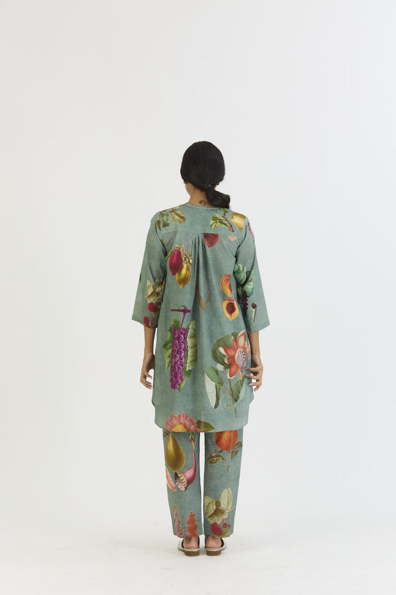 JUNIPER SHORT KURTA SET cotton by Yam in blue color for women in Singapore