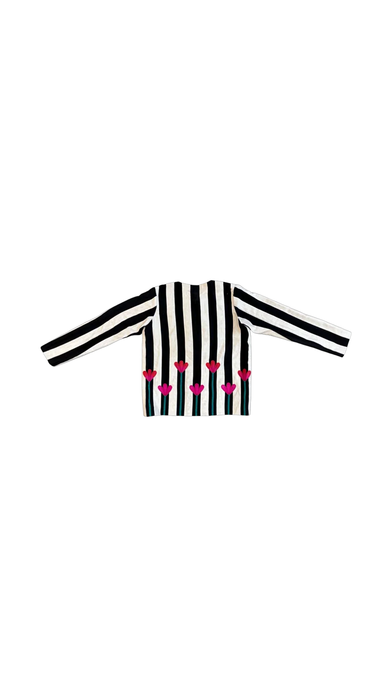 Kamal Kaidi Shirt-Black, White and Red chanderi top/shirt by Ka-Sha in black for women in Singapore