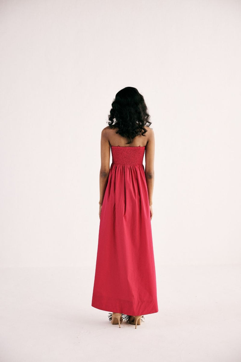 FUCHSIA FLAME GOWN poplin by Khara Kapas in pink for women in Singapore