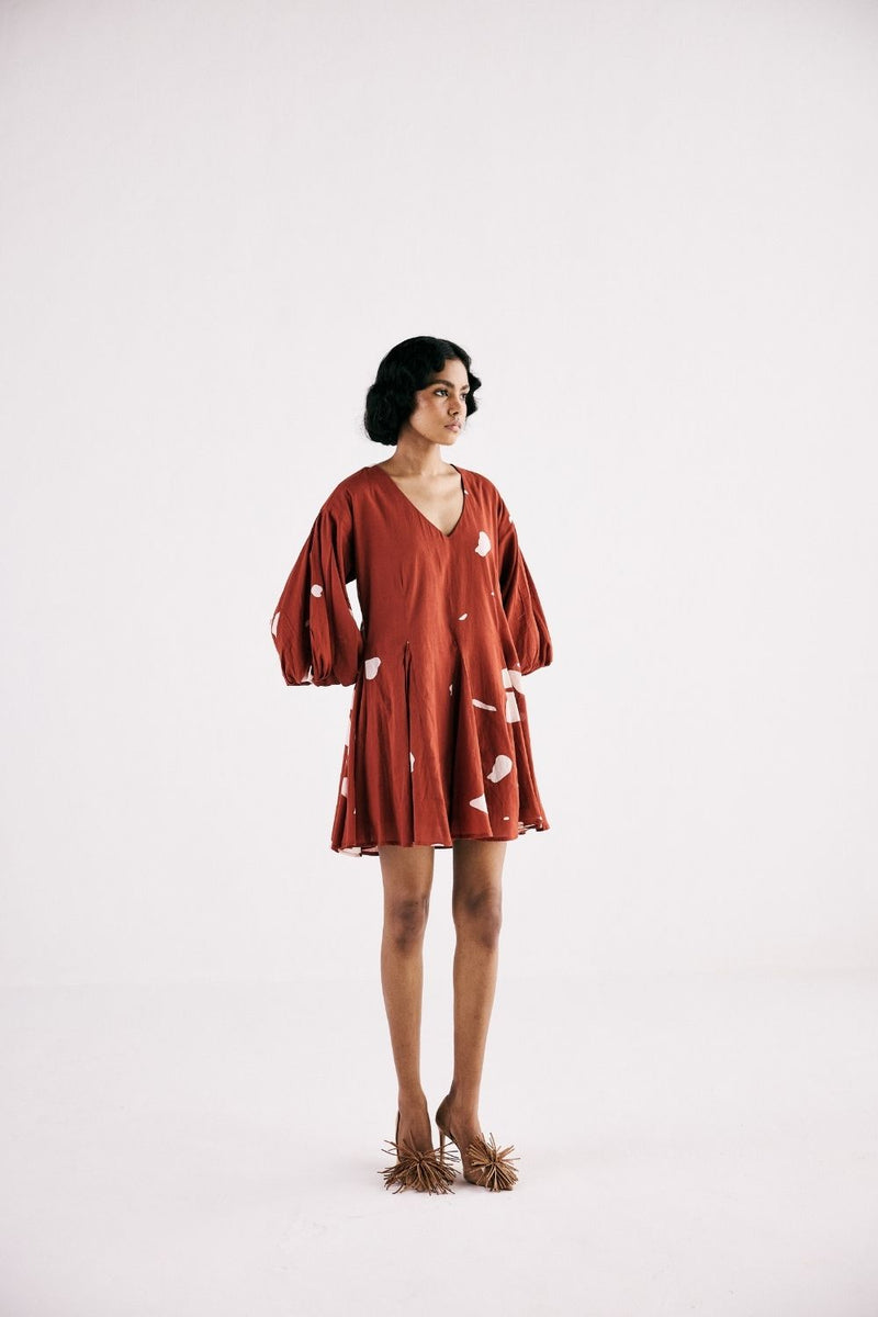 RUSTIC GLORY DRESS cotton by Khara Kapas in red for women in Singapore