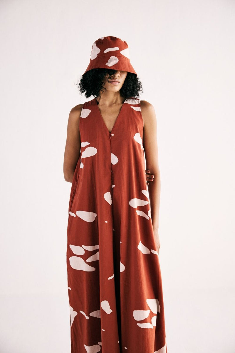 EMBER JUMPSUIT cotton by Khara Kapas in red for women in Singapore