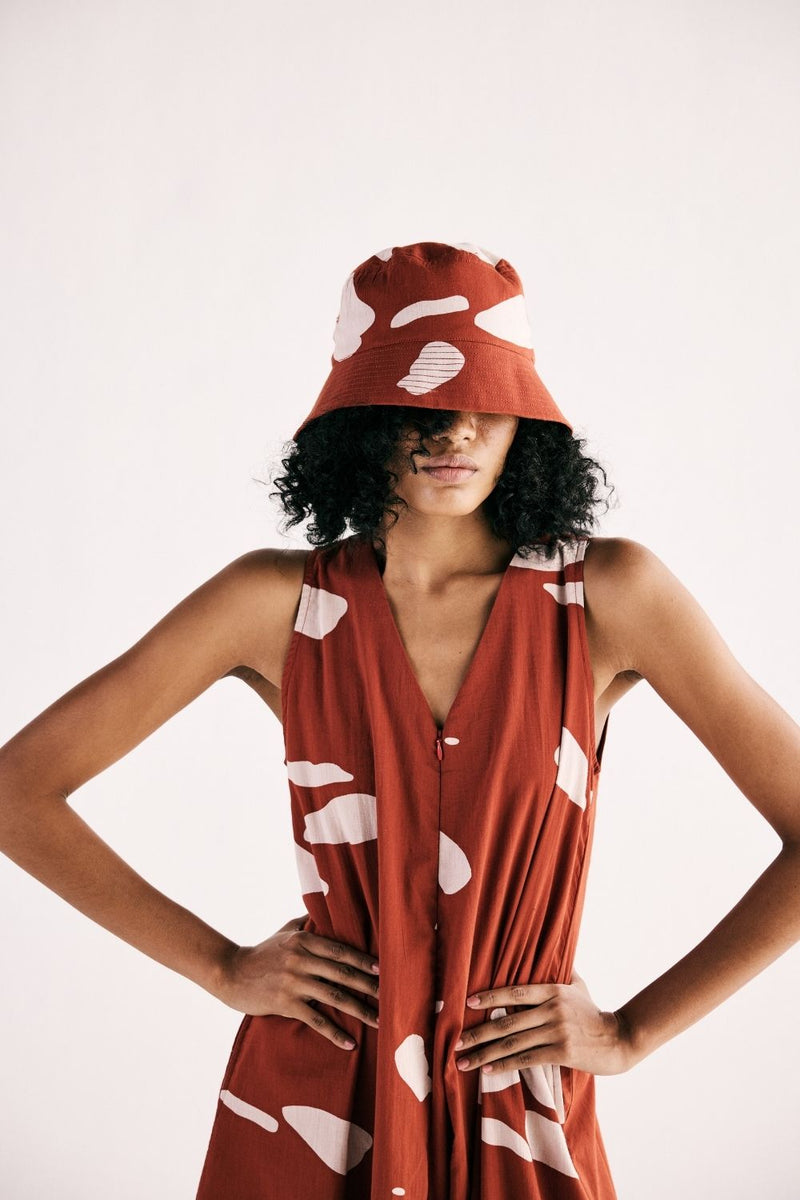 EMBER JUMPSUIT cotton by Khara Kapas in red for women in Singapore