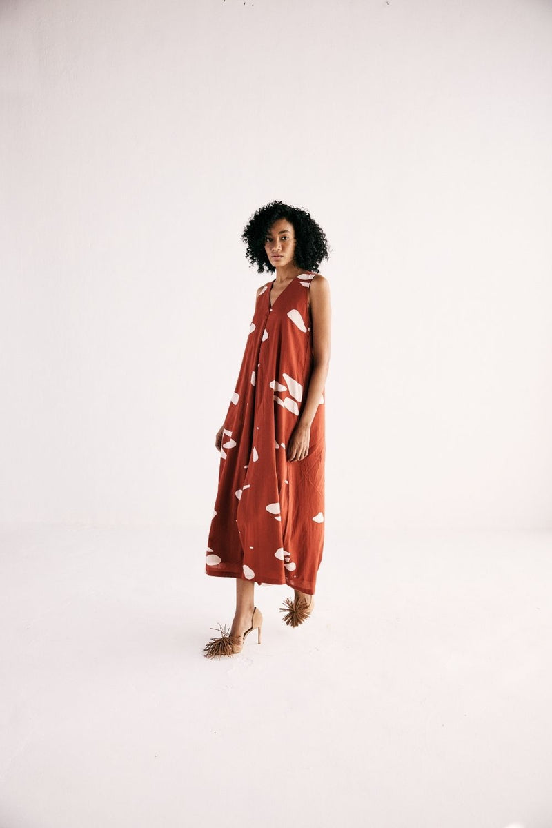 EMBER JUMPSUIT cotton by Khara Kapas in red for women in Singapore