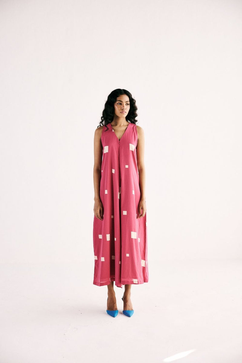 PINK MATRIX JUMPSUIT cotton by Khara Kapas in pink for women in Singapore