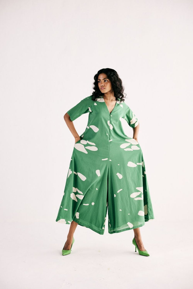 GEMS OF PARADISE JUMPSUIT cotton by Khara Kapas in green for women in Singapore