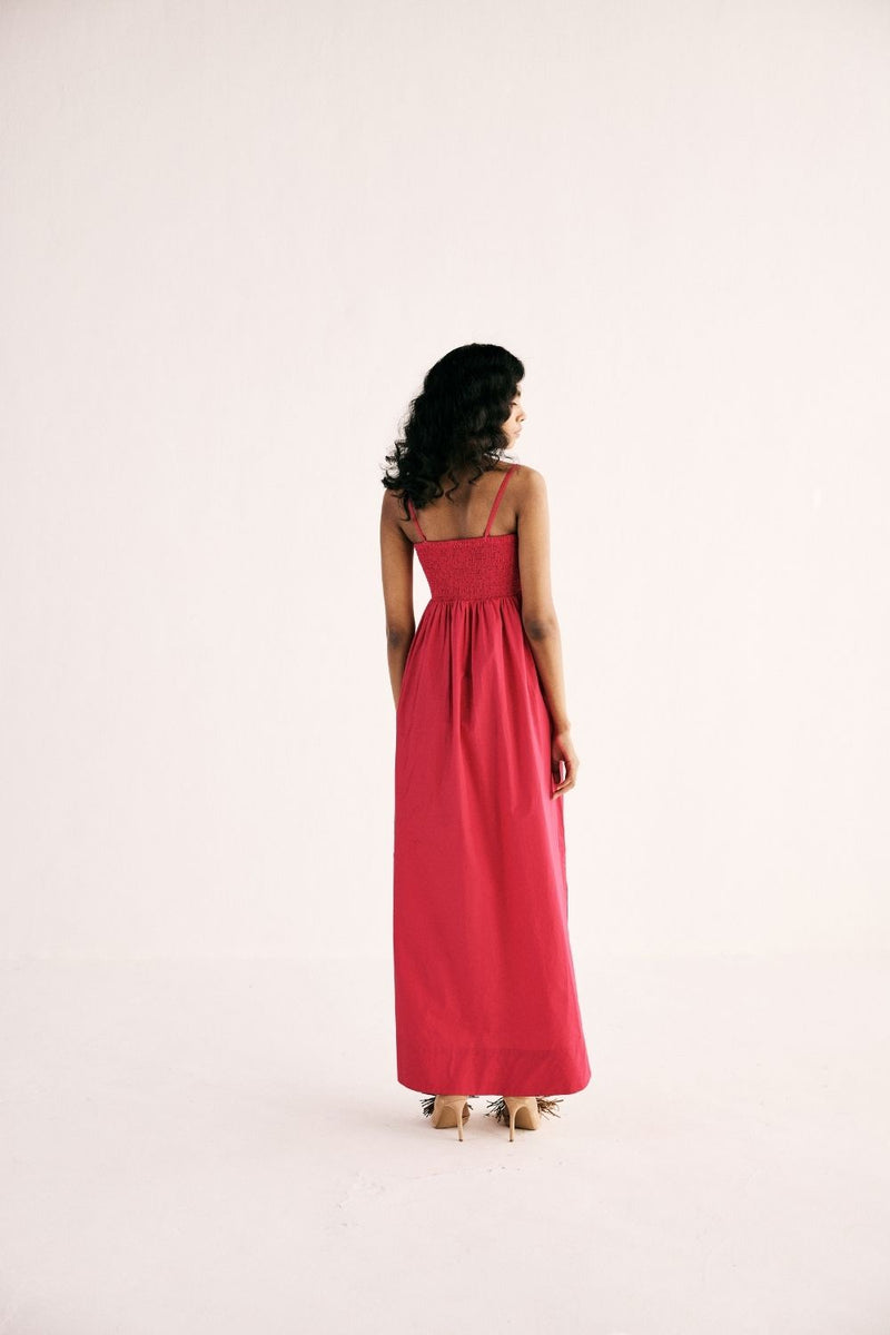 FUCHSIA FLAME GOWN poplin by Khara Kapas in pink for women in Singapore