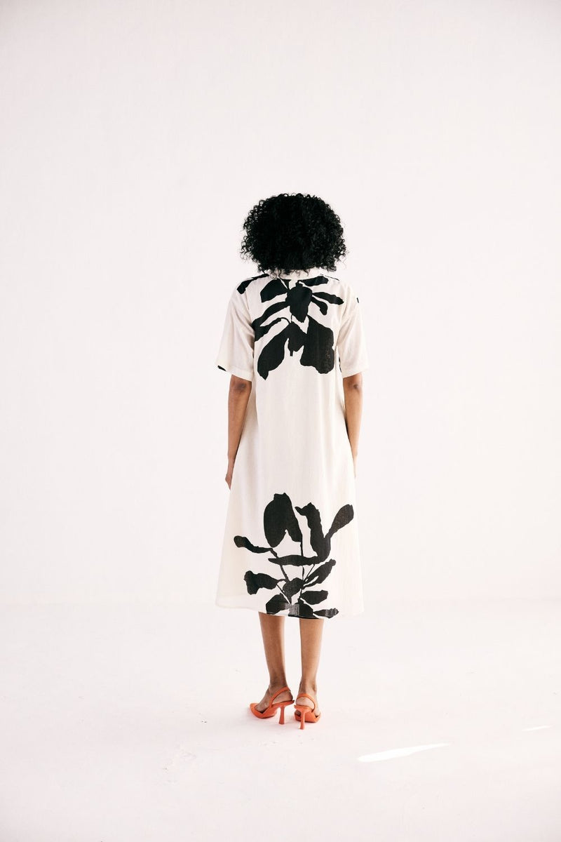 MOONLIT FLORA DRESS cotton by Khara Kapas in white for women in Singapore