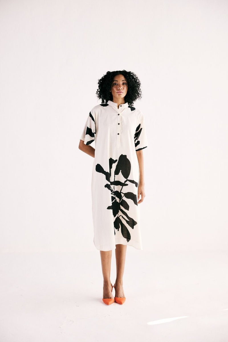 MOONLIT FLORA DRESS cotton by Khara Kapas in white for women in Singapore