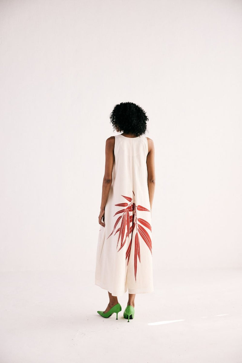 ELYSIAN FERN JUMPSUIT cotton by Khara Kapas in white for women in Singapore