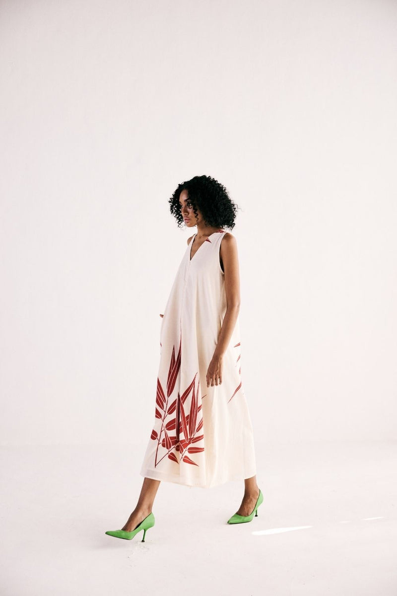ELYSIAN FERN JUMPSUIT cotton by Khara Kapas in white for women in Singapore