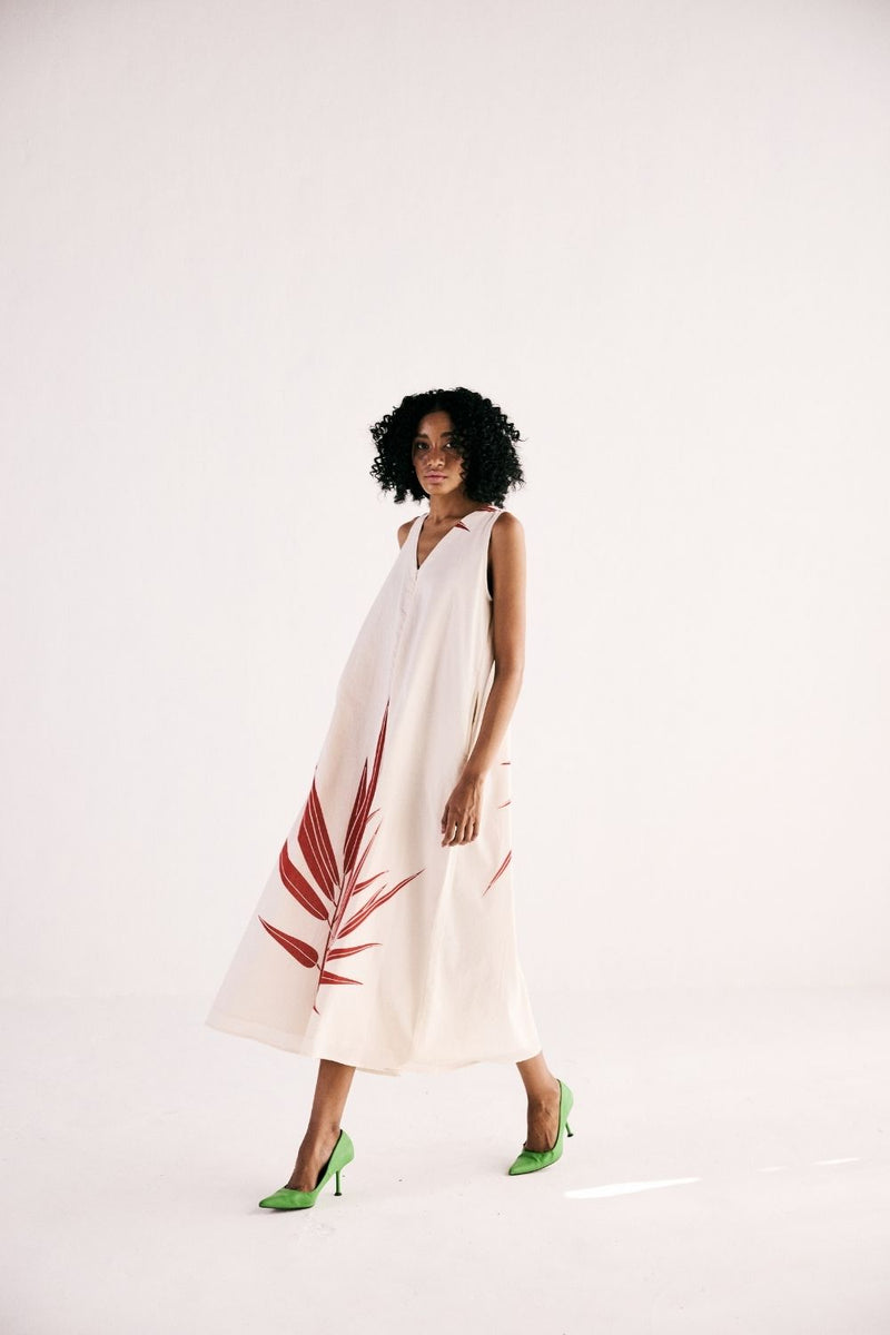 ELYSIAN FERN JUMPSUIT cotton by Khara Kapas in white for women in Singapore