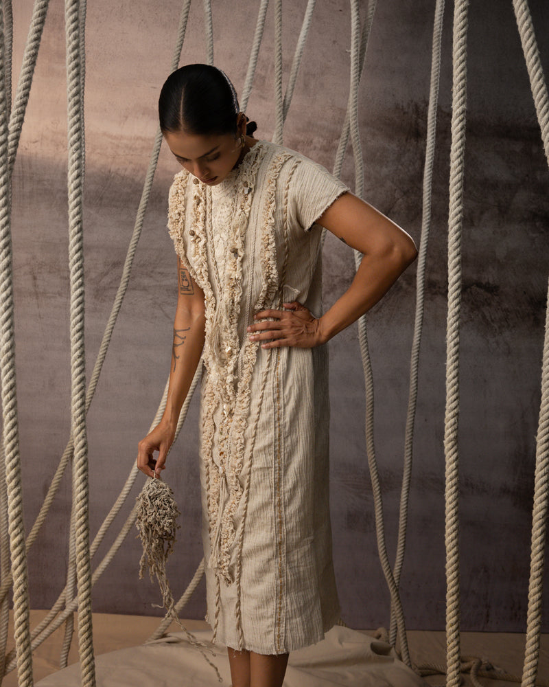 Ivory Lace Embroidered Midi